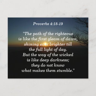 Proverbs 4:18-19 Scripture Memory Card Postkarte