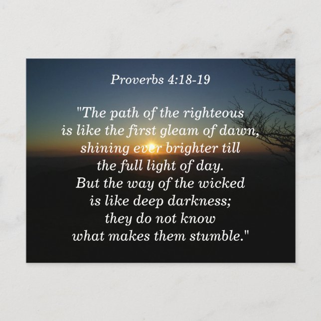 Proverbs 4:18-19 Scripture Memory Card Postkarte (Vorderseite)