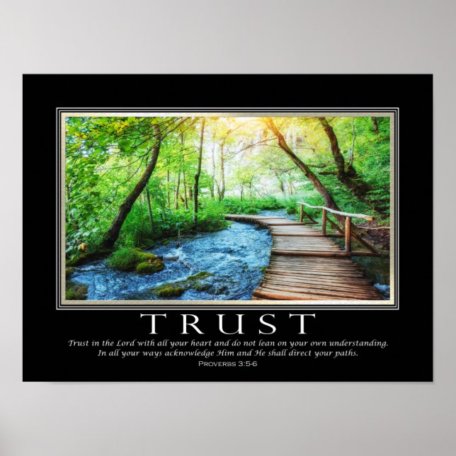 Proverbs Bible Verse Vertrauen Inspiration Poster (Vorne)