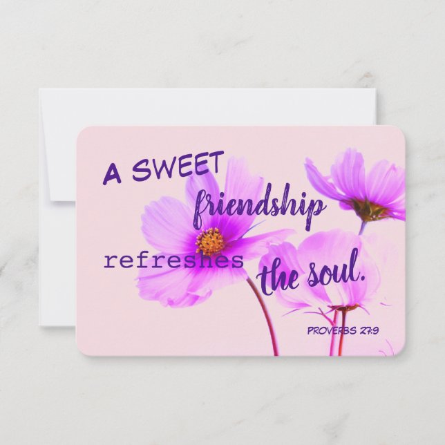 Proverbs Sweet Friendship Lavender Note Card RSVP Karte (Vorderseite)