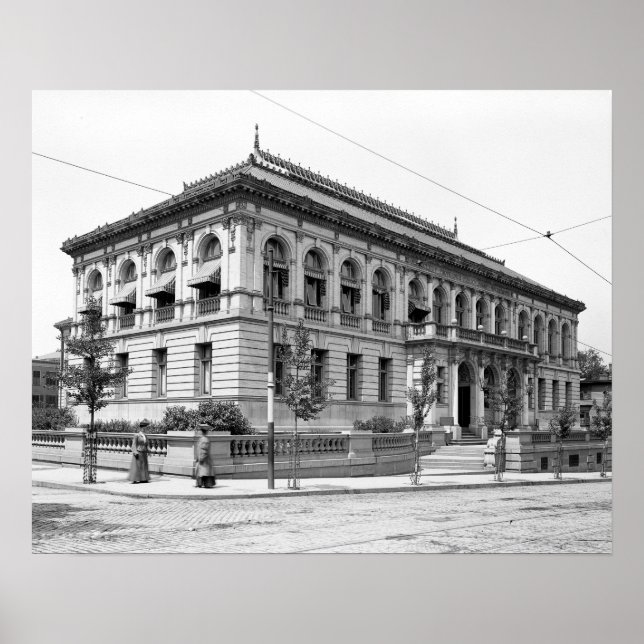 Providence Public Library, 1906. Vintages Foto Poster (Vorne)