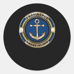 Providence Rhode Island Anker-Emblem-Aufkleber  Runder Aufkleber