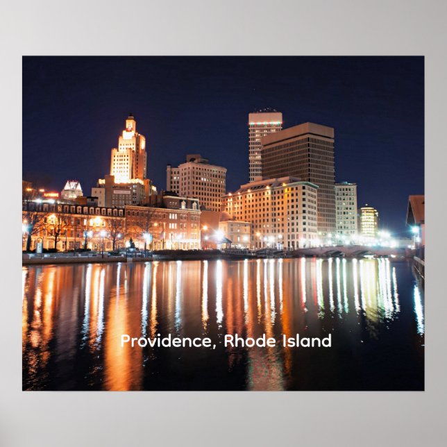 Providence, Rhode Island bei Nacht Poster (Vorne)