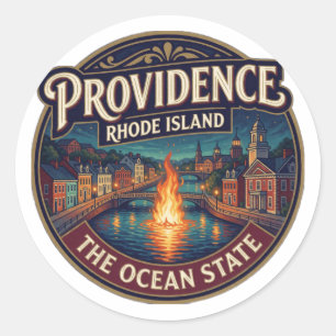 Providence Rhode Island Hauptstadt von Neuengland Runder Aufkleber