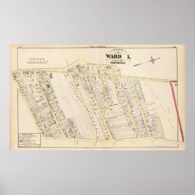 Providence Rhode Island Karte 2 Poster (Vorne)