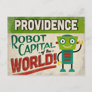 Providence Rhode Island Roboter - Lustige Vintage Postkarte