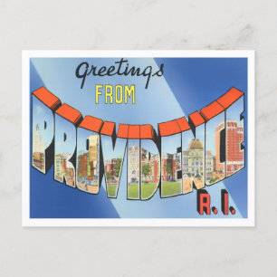 Providence, Rhode Island Vintage Große Buchstaben Postkarte
