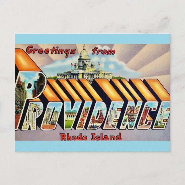Providence RI Greetings Postcard Postkarte (Vorderseite)