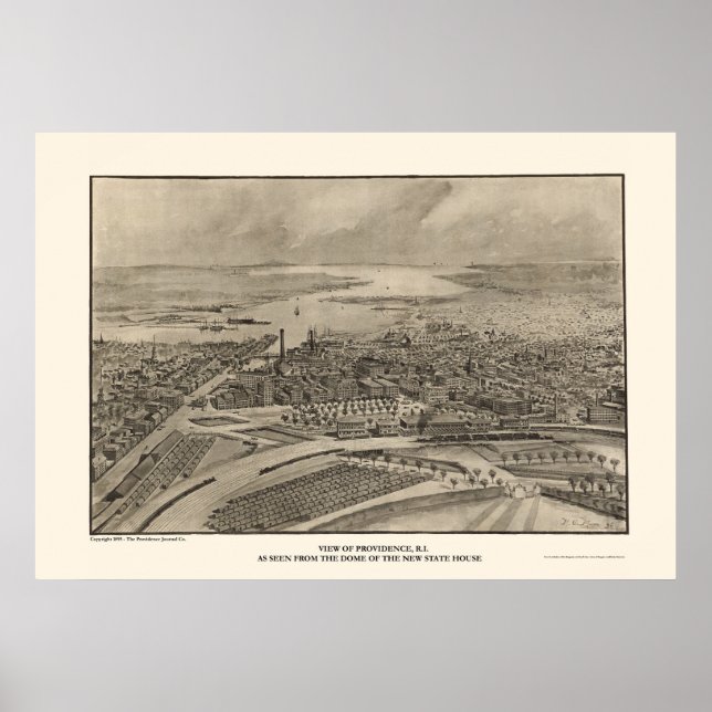 Providence, RI Panoramic Map - 1896 Poster (Vorne)