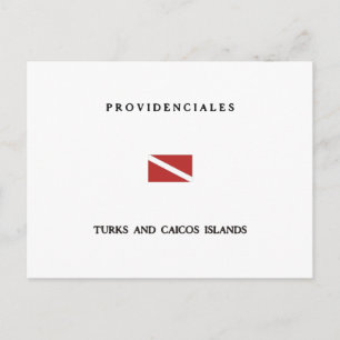 Providenciales Turks and Caicos Islands Scuba Dive Postkarte