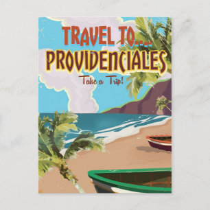 Providenciales Vintage-Reiseplakat Postkarte