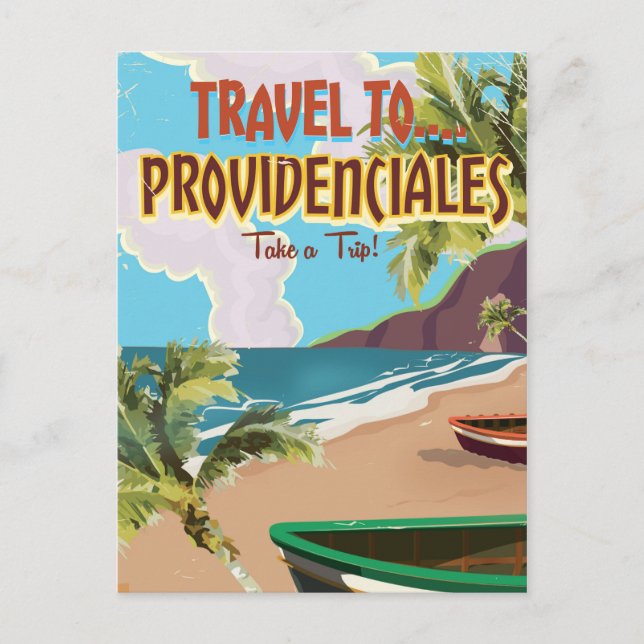 Providenciales vintage travel poster postkarte (Vorderseite)