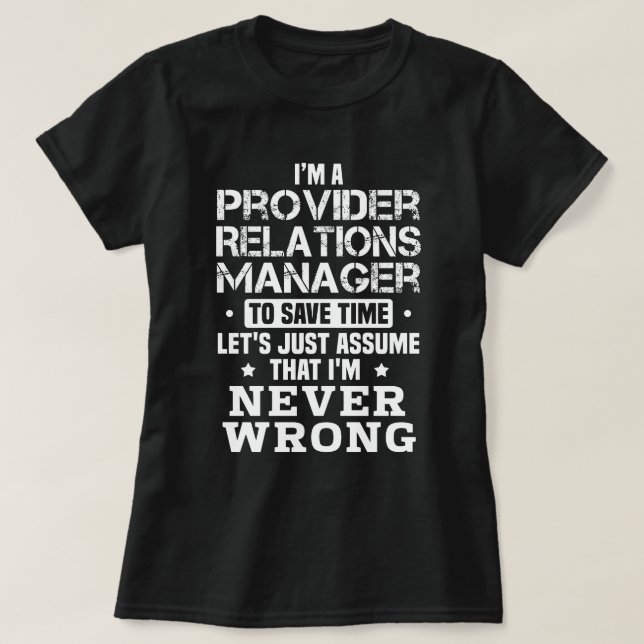 Provider Relations Manager T-Shirt (Design vorne)