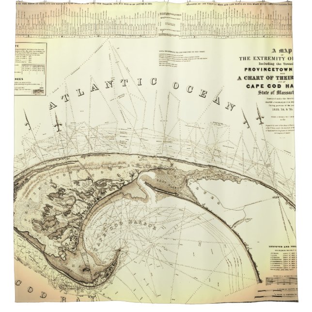 Provincetown Cape Cod Map Duschvorhang (Vorderseite)