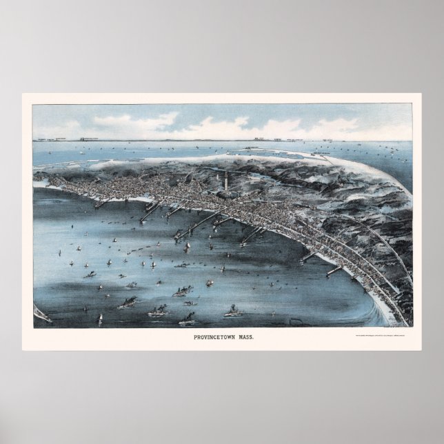 Provincetown, MA Panoramic Map - 1910 Poster (Vorne)