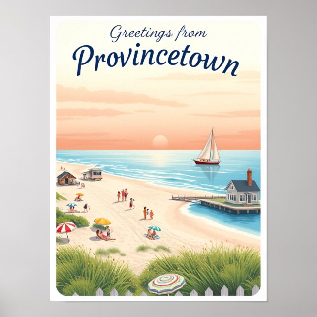 Provincetown, Massachusetts – Cape Cod Beaches Poster (Vorne)