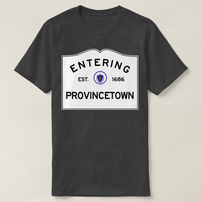 Provincetown Massachusetts Road Sign T-Shirt (Design vorne)