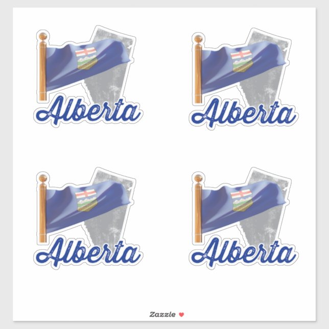 Provinz Alberta und Flaggen Aufkleber (Blatt)
