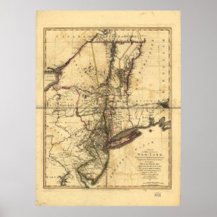 Provinz New York & New Jersey Karte (1776) Poster