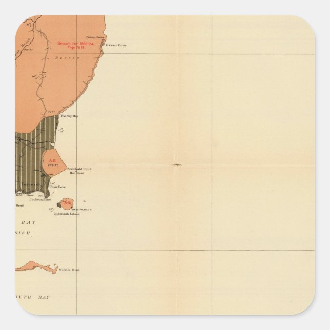 Provinz Nova Scotia Insel Kap Breton 4 Quadratischer Aufkleber (Vorderseite)