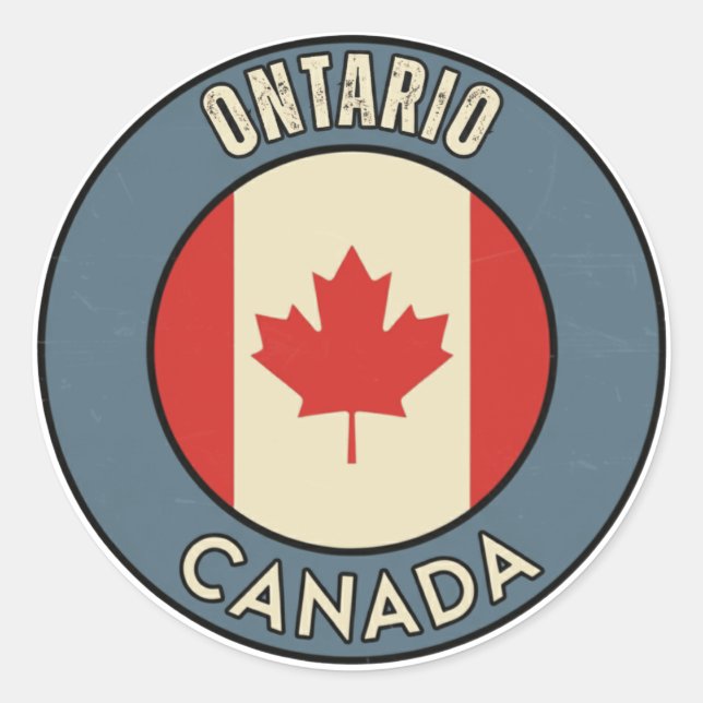 Provinz Ontario Kanada Runder Aufkleber (Vorderseite)