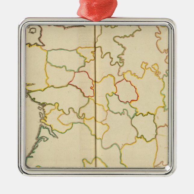 Provinzen, Frankreich-Kontur Silbernes Ornament (Vorne)