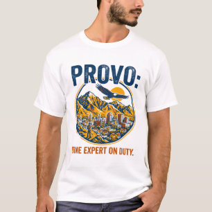 Provo Utah Berge Skyline Mit Weißkopfseeadler T-Shirt