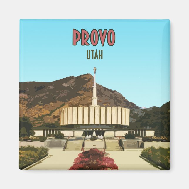 Provo Utah Temple Vintag Magnet (Vorne)