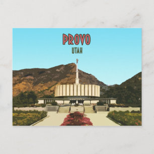 Provo Utah Temple Vintag Postkarte
