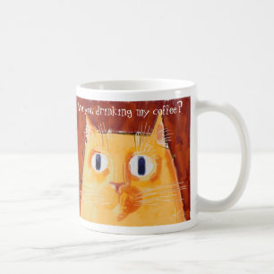 Provokative orange Katze mit runden Augen Kaffeetasse