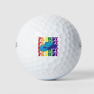 Prowdy Rodeo Hallo Cowboy Cowgirl LGBTQ Western  Golfball