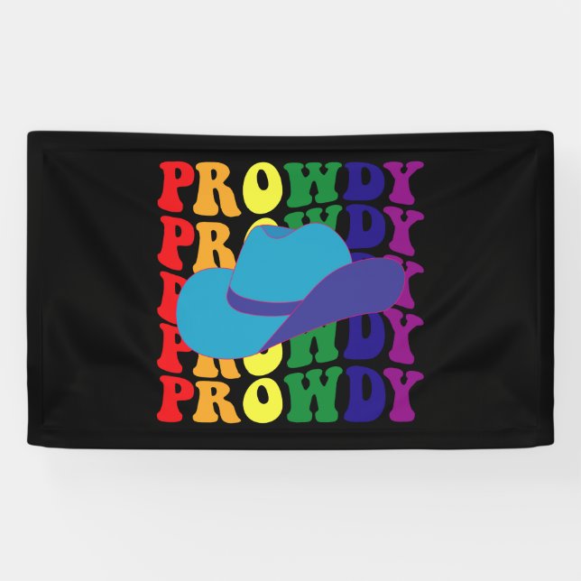 Prowdy Rodeo Howdy Cowboy Cowgirl LGBTQ Western Banner (Horizontal)