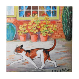 Prowling Cat, Louis Wain Fliese