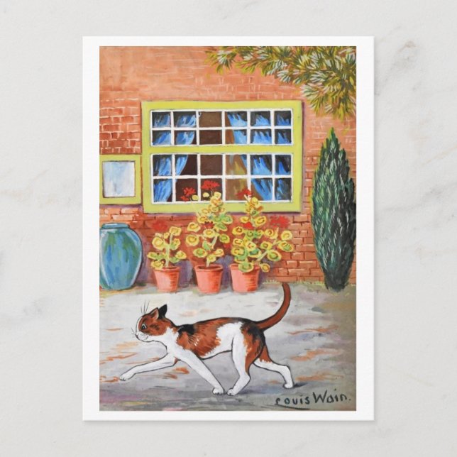 Prowling Cat, Louis Wain Postkarte (Vorderseite)