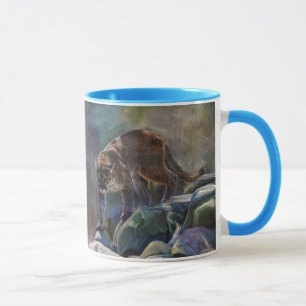 Prowling Cougar Mountain Lion Art Design Tasse