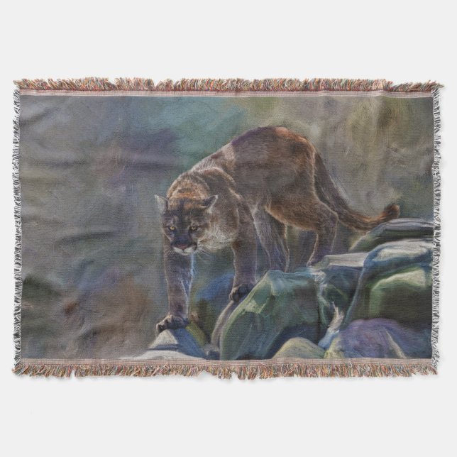 Prowling Cougar Mountain Lion Wildlife Design Decke (Vorderseite)