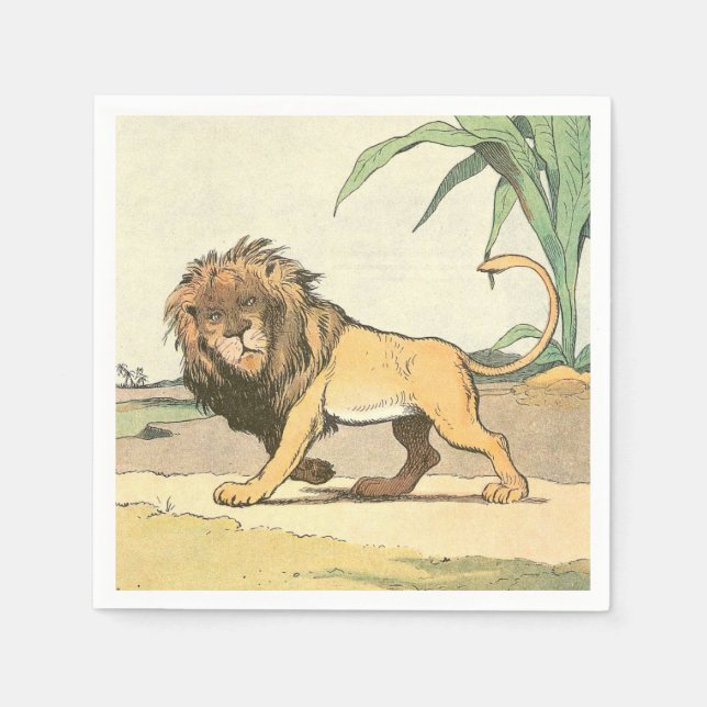 Prowling Jungle Lion Serviette (Vorderseite)