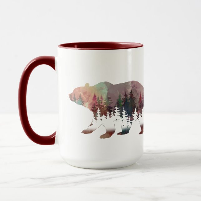 Prowling Watercolor Multicolor Wild Life Tasse (Links)