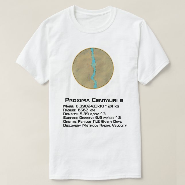 Proxima Centauri b Technische Daten T-Shirt (Design vorne)