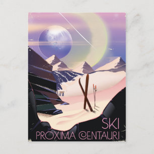 Proxima Centauri Skifahrplakat Postkarte