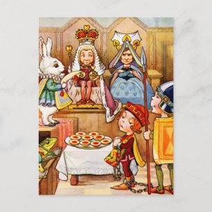 Prozess des Herzbuben - Alice im Wunderland Postkarte