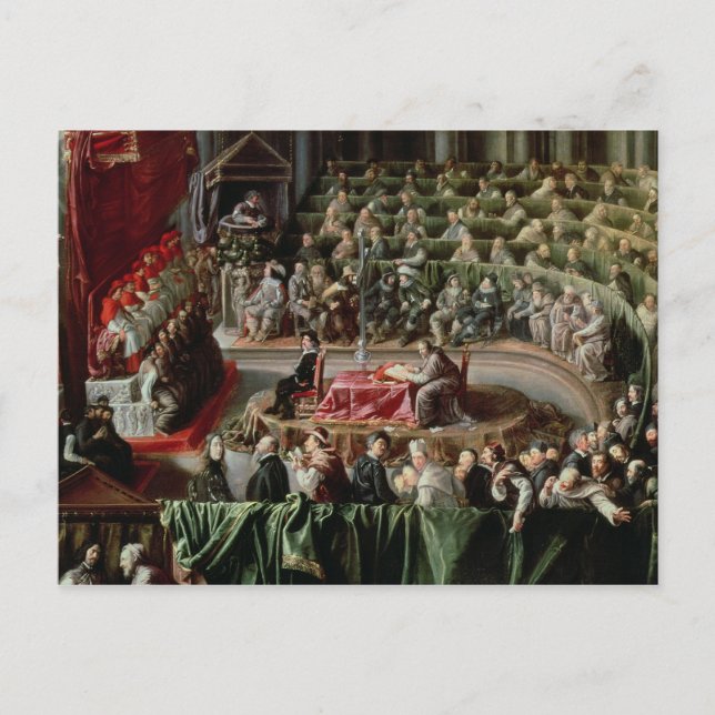 Prozess gegen Galileo, 1633 Postkarte (Vorderseite)