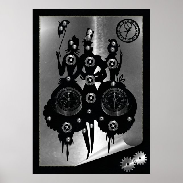Prozess-Steampunktion-Silhouette Poster (Vorne)