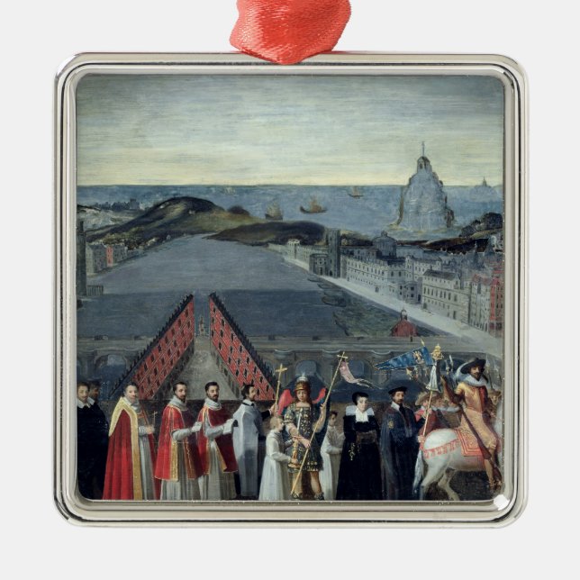 Prozession der Bruderschaft des Saint-Michel Silbernes Ornament (Vorne)