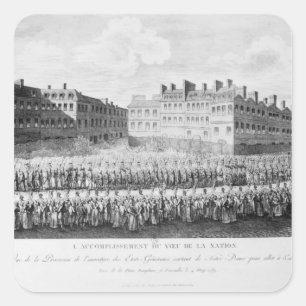 Prozession der Eröffnung den Anwesen Quadratischer Aufkleber