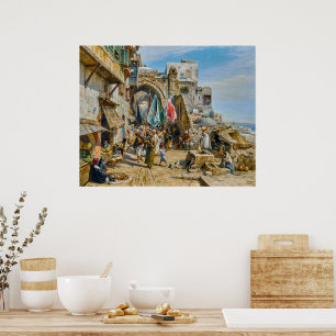 Prozession in Jaffa Gustav Bauernfeind Poster