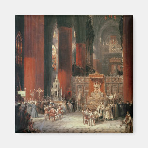 Prozession in Sevilla-Kathedrale, 1833 (Öl auf Magnet