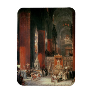 Prozession in Sevilla-Kathedrale, 1833 (Öl auf Magnet