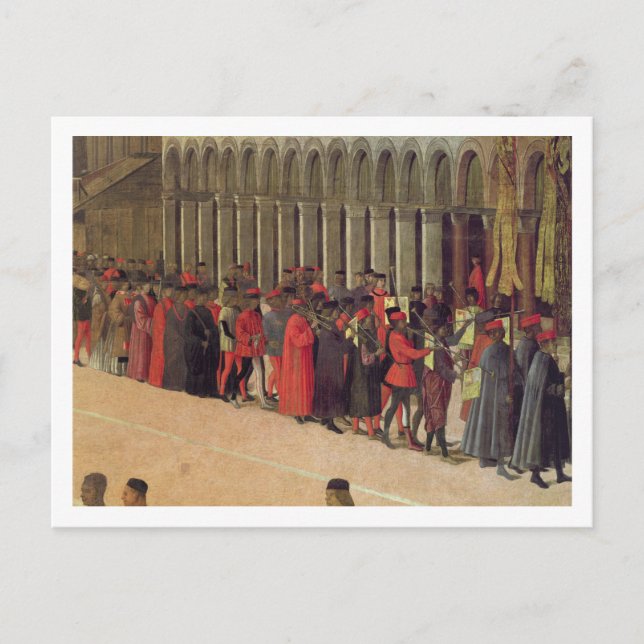 Prozession in St. Markusplatz, Detail musicia Postkarte (Vorderseite)