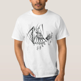 Prozession Schwarz Weiß Abstrakte Stammes-Tätowier T-Shirt